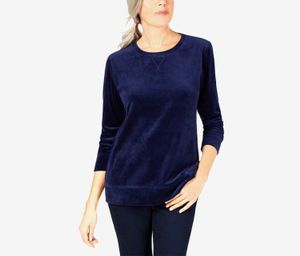 Velour Sweatshirt  Navy