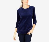 Velour Sweatshirt  Navy - thumbnail