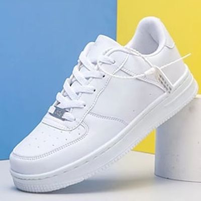 Men's Sneakers Skate Shoes White Shoes Running Walking Casual Preppy Outdoor Daily PU Height Increasing Lace-up White Spring Fall Lightinthebox