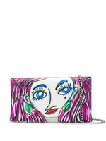 Moschino doodle face crossbody bag - PURPLE