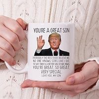 You're Great Son Trump Mug, Great Son Trump Coffee Mug Birthday Gag Gifts for Son, Funny Trump Speech Mug Son Present 11oz White Ceramic Cup Lightinthebox