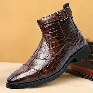 Men's Boots Retro Dress Shoes Walking Casual Daily Leather Comfortable Booties  Ankle Boots Lace-up Black Brown Spring Fall Lightinthebox