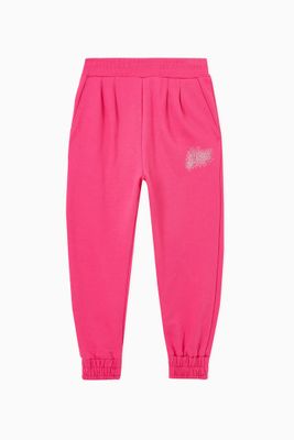 Embellished Crystal Logo Sweatpants in Cotton Embellished Crystal Logo Sweatpants in Cotton