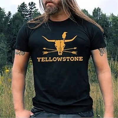 Men's T shirt Tee Graphic Tee Cool Shirt Graphic Prints Vintage Cow Crew Neck Hot Stamping Street Vacation Short Sleeves Print Clothing Apparel Designer Basic Modern Contemporary Lightinthebox