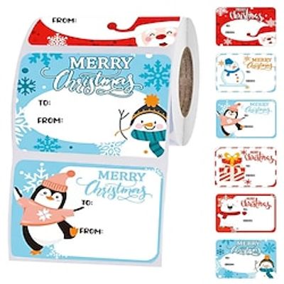 250pcs/set Xmas Roll Sticker Christmas Day Decoration Adhesive Label Sticker Christmas Sticker miniinthebox