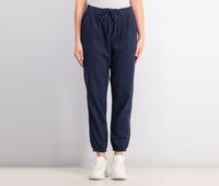 Womens Plain Drawstring Pants  Navy - thumbnail