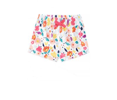 Baby Girl Ruffled Shorts  Bright White Floral
