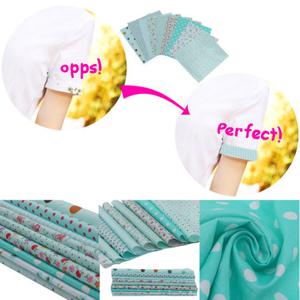 9pcs 100% Cotton Fabric Cloth Blue-green Pre-cut Quilt Fabric DIY Craft