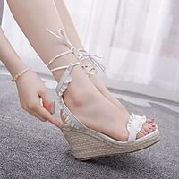 Women's Heels Pumps PU Solid Colored White miniinthebox - thumbnail