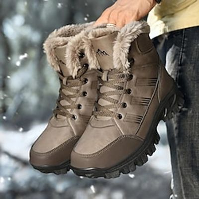 Men's Boots Snow Boots Winter Boots Fleece lined Hiking Cycling Shoes Casual British Daily Office Career PU Waterproof Warm Slip Resistant Booties Ankle Boots Lace-up Black Brown Fall Winter Lightinthebox Men's Boots Snow Boots Winter Boots Fleece lined Hiking Cycling Shoes Casual British Daily Office Career PU Waterproof Warm Slip Resistant Booties Ankle Boots Lace-up Black Brown Fall Winter Lightinthebox