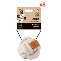 M-PETS Coto White Ball Medium Eco Friendly Dog Toy (Pack of 8)