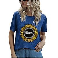 women's short sleeve crewneck shirts loose casual tee t-shirt loose fashion fit (blue f, 6, m) Lightinthebox - thumbnail