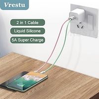 USB Charge Cable Micro USB Type C Super Charge 5A Silicone Wire for iPhones 13 11 Pro Huawei Multi Port Mobile Phone Cabel miniinthebox