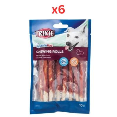 Trixie Denta Fun Duck Chewing Rolls Dog Chew 80G (Pack Of 6) Trixie Denta Fun Duck Chewing Rolls Dog Chew 80G (Pack Of 6)