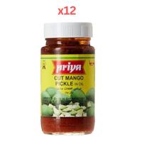 Priya Cut Mango Pickle In Oil 300G Pack of 12