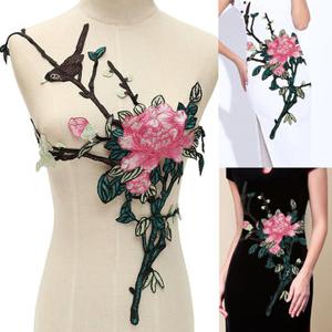 Peony Cheongsam Embroidery Patch Applique Clothing Fabric Badges Sticker