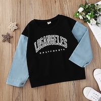 Toddler Boys Thanksgiving Sweatshirt Pullover Solid Color Letter Long Sleeve Crewneck Children Top Outdoor Sweatshirt Sports Neutral Black Spring 3-7 Years Lightinthebox - thumbnail