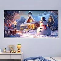 1PC large size 40  70 frameless DIY 5D adult artificial diamond digital painting set Christmas snow scene diamond painting full diamond art embroidery crafts for wall decoration Christmas gifts Lightinthebox - thumbnail