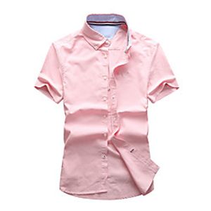 Men's Hiking Shirt  Button Down Shirts Fishing Shirt Short Sleeve Jacket Shirt Top Outdoor Quick Dry Lightweight Breathable Sweat wicking Autumn  Fall Spring Summer Light Blue White Red Fishing Lightinthebox