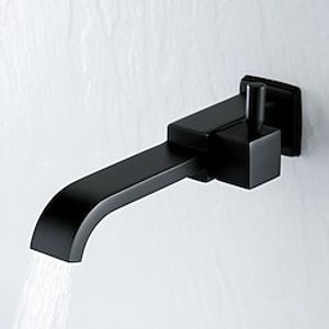 Wall Mounted Bathroom Facuet Cold Water Only, Monobloc Basin Taps Single Hole Brass Washroom Tap Black Chrome miniinthebox