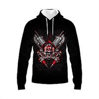 Inspired by Skull Heads Skull Hoodie Anime 100% Polyester Pattern Harajuku Graphic Kawaii Hoodie For Unisex / Couple's miniinthebox - thumbnail