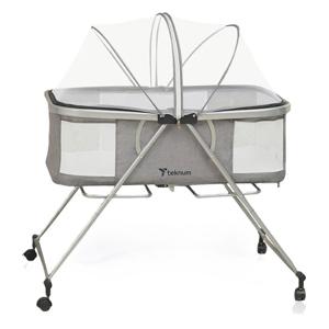 Teknum 3 - In - 1 Baby Cot - Cradle With Mosquito Net & Wheels - Dark Grey TK_BA3in1_DGY