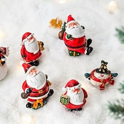 Santa Resin Santa Claus Snowman Tabletop Decorations Christmas Display Windows Tabletop Decorations Beautiful Chen Photography Props miniinthebox