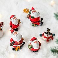 Santa Resin Santa Claus Snowman Tabletop Decorations Christmas Display Windows Tabletop Decorations Beautiful Chen Photography Props miniinthebox - thumbnail