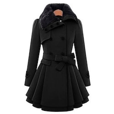 Women's Plus Size Coat Lace up Button Plain Outdoor Date Long Sleeve Turndown Regular Fall Winter Green Dark Green Black L XL XXL 3XL 5XL miniinthebox Women's Plus Size Coat Lace up Button Plain Outdoor Date Long Sleeve Turndown Regular Fall Winter Green Dark Green Black L XL XXL 3XL 5XL miniinthebox