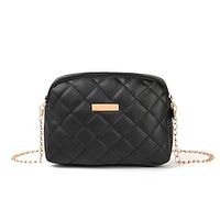 Women's Crossbody Bag Shoulder Bag PU Leather Zipper Plaid Daily Office  Career White Black Gray Pink Lightinthebox - thumbnail