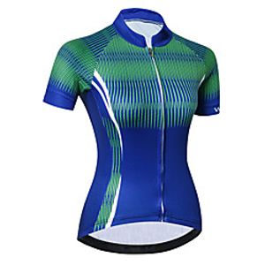 21Grams Women's Short Sleeve Cycling Jersey Summer Spandex Polyester BlueGreen Bike Jersey Top Mountain Bike MTB Road Bike Cycling Quick Dry Moisture Wicking Breathable Sports Clothing Apparel Lightinthebox