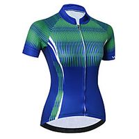 21Grams Women's Short Sleeve Cycling Jersey Summer Spandex Polyester BlueGreen Bike Jersey Top Mountain Bike MTB Road Bike Cycling Quick Dry Moisture Wicking Breathable Sports Clothing Apparel Lightinthebox - thumbnail