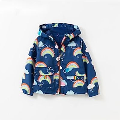Kids Girls' Winter Coat Graphic Adorable Zipper School Coat Outerwear 7-13 Years Spring Blue Green Lightinthebox