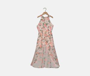 Kids Girls Floral-Print Walkthrough Romper Dress  Sea Shell Pink