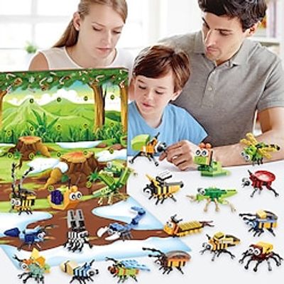 Assembly Of Building Blocks Christmas Countdown Hand Torn Calendar Blind Box Children's Diy Christmas Building Block Ornaments Lightinthebox