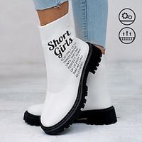 Women's Short Girls Fun Text Graphic Print Comfortable and Skin-Friendly Flyknit Sock Boots Lightinthebox - thumbnail