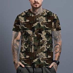 Graphic Coconut Tree Daily Designer Retro Vintage Men's 3D Print T shirt Tee Sports Outdoor Holiday Going out T shirt Blue Brown Green Short Sleeve Crew Neck Shirt Spring  Summer Clothing Apparel S Lightinthebox