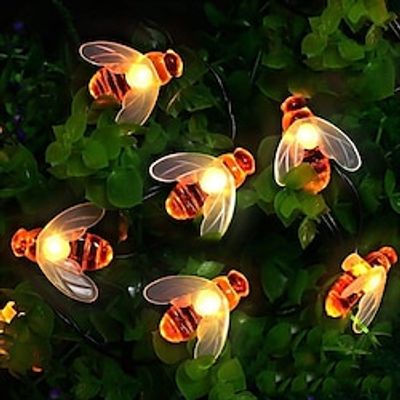 Outdoor Solar String Light LED Solar Garden Light 8 Functions Solar Bee Lights Lovely Fairy Bee Lights 2M 20 LED Outdoor Lights Waterproof Garden Terrace Flowers And Trees Party Celebration miniinthebox