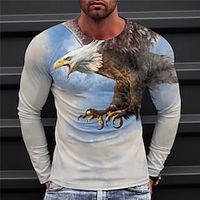 Men's T shirt Tee Tee Graphic Animal Eagle Crew Neck Clothing Apparel 3D Print Outdoor Casual Long Sleeve Print Vintage Fashion Designer Lightinthebox - thumbnail