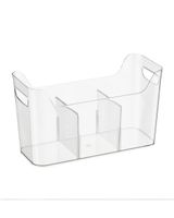 iDesign Narrow Divided Freezer Bin Clear