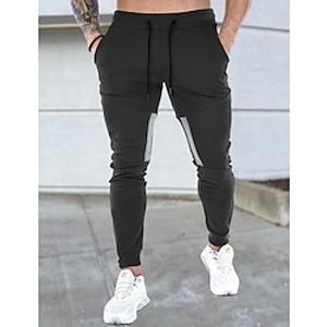 Men's Athletic Pants Sweatpants Joggers Trousers Pocket Plain Comfort Breathable Outdoor Daily Going out Fashion Casual Black Light Grey miniinthebox