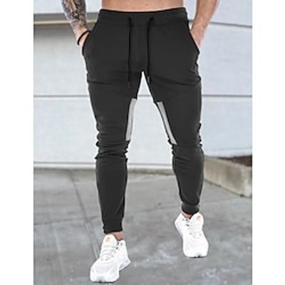 Men's Athletic Pants Sweatpants Joggers Trousers Pocket Plain Comfort Breathable Outdoor Daily Going out Fashion Casual Black Light Grey miniinthebox