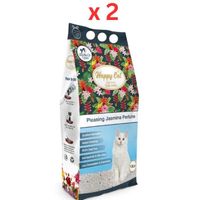 Happy Cat Bentonite Dust Free Clumping Cat Litter Pleasing Jasmine Perfume Scent - 10L (Pack of 2)