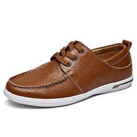 Men's Leather Oxfords Lace Up Casual Shoes