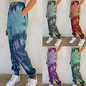 Women's High Waist Sweatpants Joggers Athletic Bottoms Pocket Winter Fitness Gym Workout Running Jogging Exercise Quick Dry Moisture Wicking Breathable Normal Sport Tie Dye Blue Purple Wine Gray Green Lightinthebox