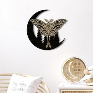 Butterfly Wood Wall Sign, Wooden Pattern Round Plaque Sign Wall Decor Accessories, For Home Decor Room Decor Household Items Lightinthebox