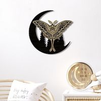 Butterfly Wood Wall Sign, Wooden Pattern Round Plaque Sign Wall Decor Accessories, For Home Decor Room Decor Household Items Lightinthebox - thumbnail