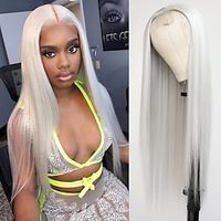 Platinum White Hair Wig Long Straight Hair Wigs Natural Hairline Heat Resistant Synthetic No Lace Wigs for Fashion Women 24 Inch ChristmasPartyWigs Lightinthebox - thumbnail