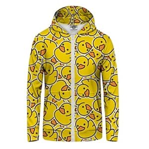 Men's Full Zip Hoodie Jacket Yellow Hooded Animal Graphic Prints Zipper Print Sports  Outdoor Daily Sports 3D Print Streetwear Casual Spring   Fall Clothing Apparel Hoodies Sweatshirts  Lightinthebox