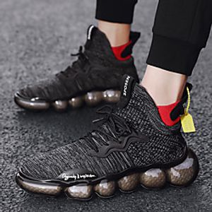 Men's Trainers Athletic Shoes Vintage Chinoiserie British Athletic Outdoor Running Shoes Walking Shoes Cotton Mesh Breathable Non-slipping Shock Absorbing Khaki White Black Fall Spring Lightinthebox